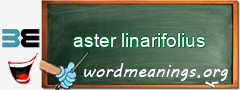 WordMeaning blackboard for aster linarifolius